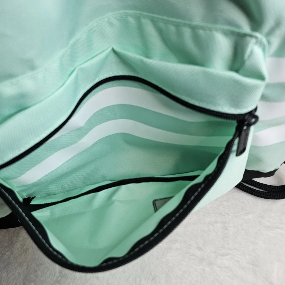 adidas Alliance Medium 15L Mint Green/Black Drawstring Gym Bag Zip Pocket
